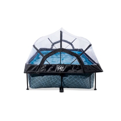 stone zwembad 220x150x65 filterpomp en overkapping 3