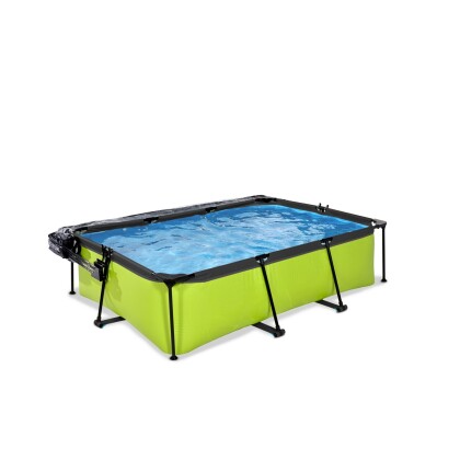 lime zwembad 220x150x65 filterpomp en overkapping 2
