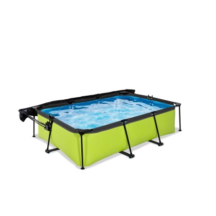 lime zwembad 220x150x65 filterpomp en schaduwdoek 1