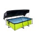 lime zwembad 220x150x65 filterpomp en schaduwdoek