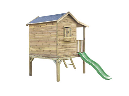 saloon met glijbaan achterkant