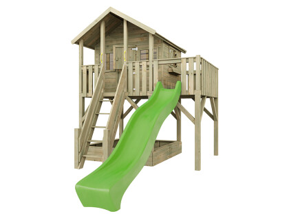 big house met glijbaan zijaanzicht