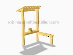 toonbank kassa met dak hoekmodel