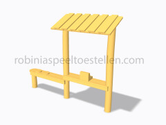 toonbank kassa met dak recht model