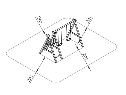 premium swing dubbel + platform afmetingen