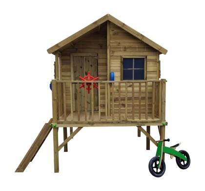 houten speelhuis Brussel voorkant