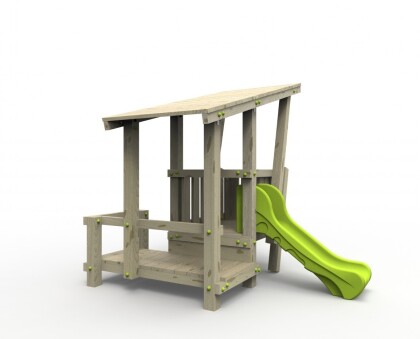 speeltoestel surf shack met glijbaan achterkantt