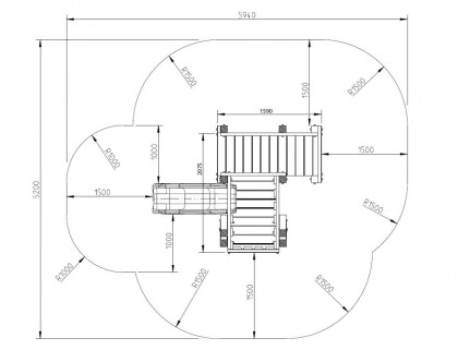 speeltoestel surf shack met glijbaan afmeting bovenkant
