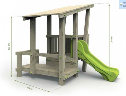 speeltoestel surf shack met glijbaan afmetingen