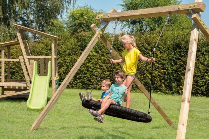 schommel ridge met nestschommel white rhino zijvooraanzicht